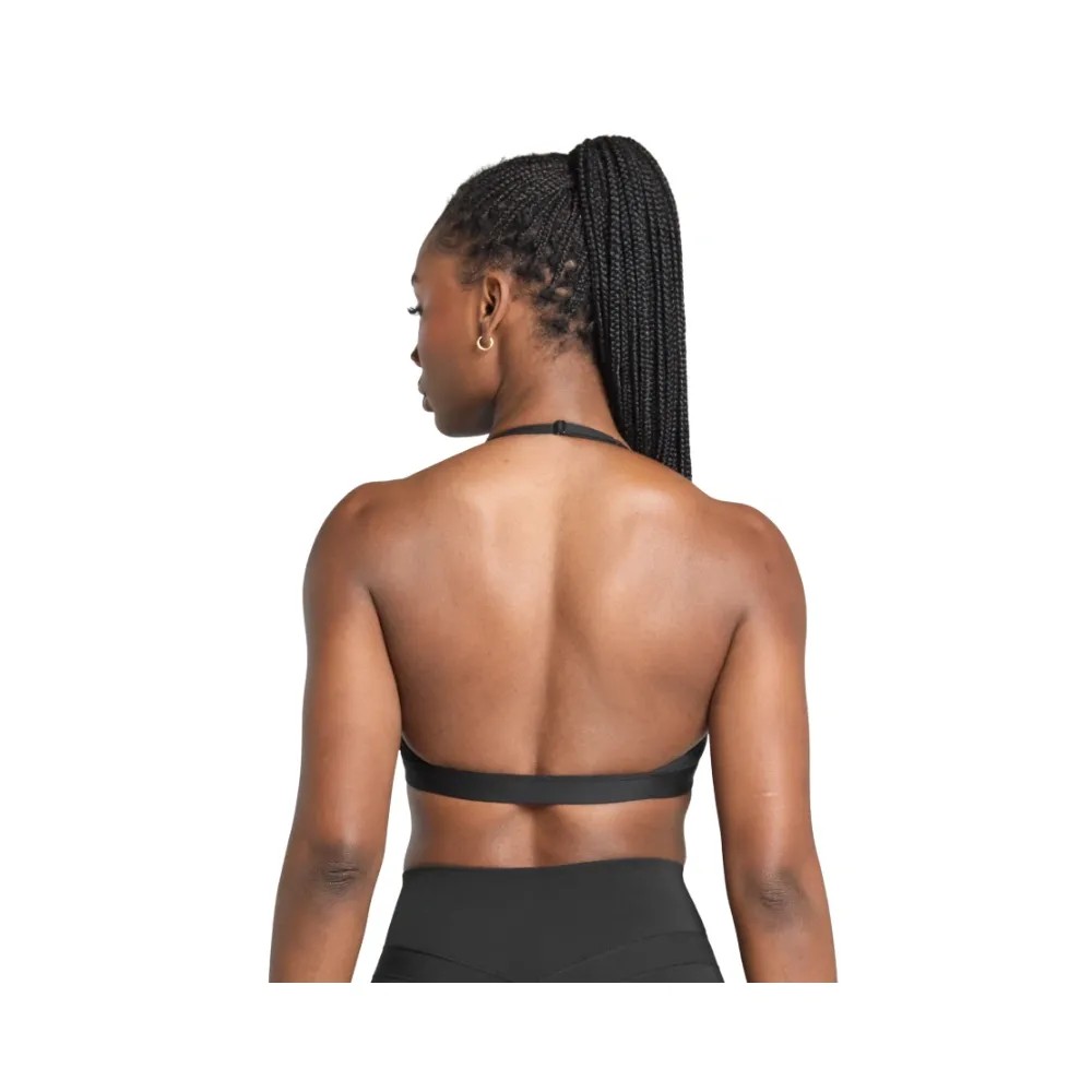 Gymshark Minimal Halterneck Sports Bra - Light Support Black - HypeFly India View 2