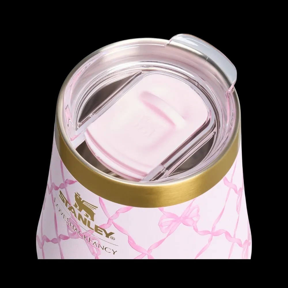Stanley 1913 x LoveShackFancy Holiday Reserve All Day Wine Set (34OZ) Baby Bow Pink Peppermint - HypeFly India View 4