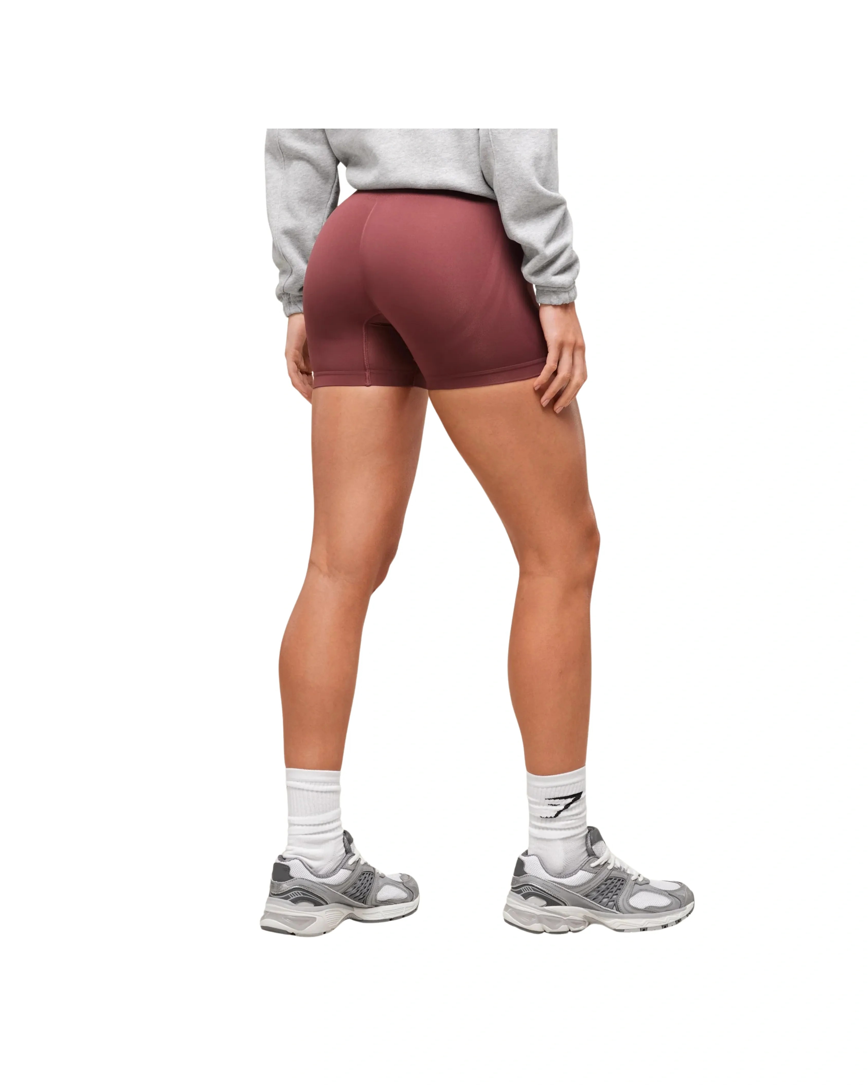 Gymshark Everyday Seamless Shorts Burgundy Brown - HypeFly India View 2