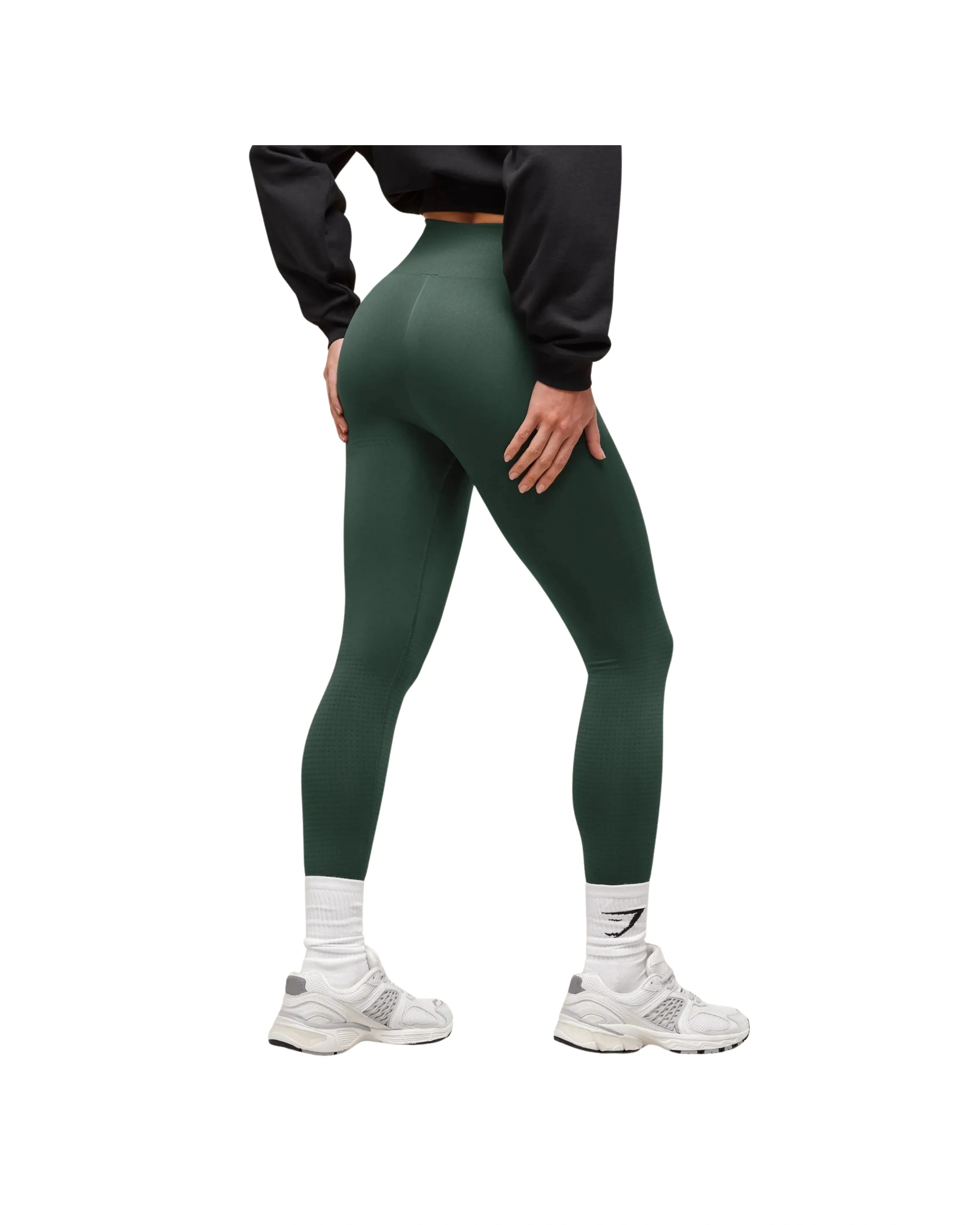 Gymshark Vital Leggings regular Woodland Green Marl - HypeFly India View 2