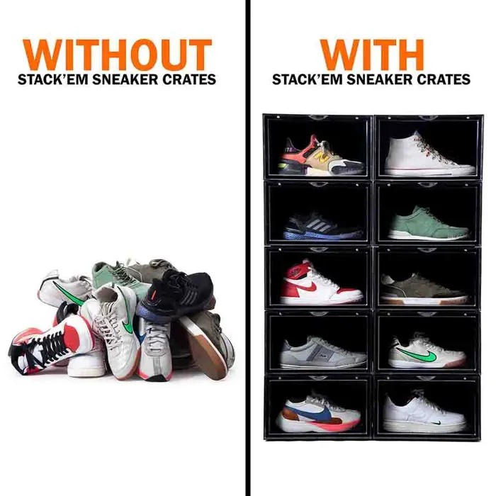 White Stack'Em Sneaker Crates | Shoe Crates (Side Drop) - HypeFly India View 6