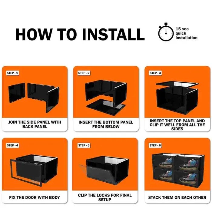 White Stack'Em Sneaker Crates | Shoe Crates (Side Drop) - HypeFly India View 4