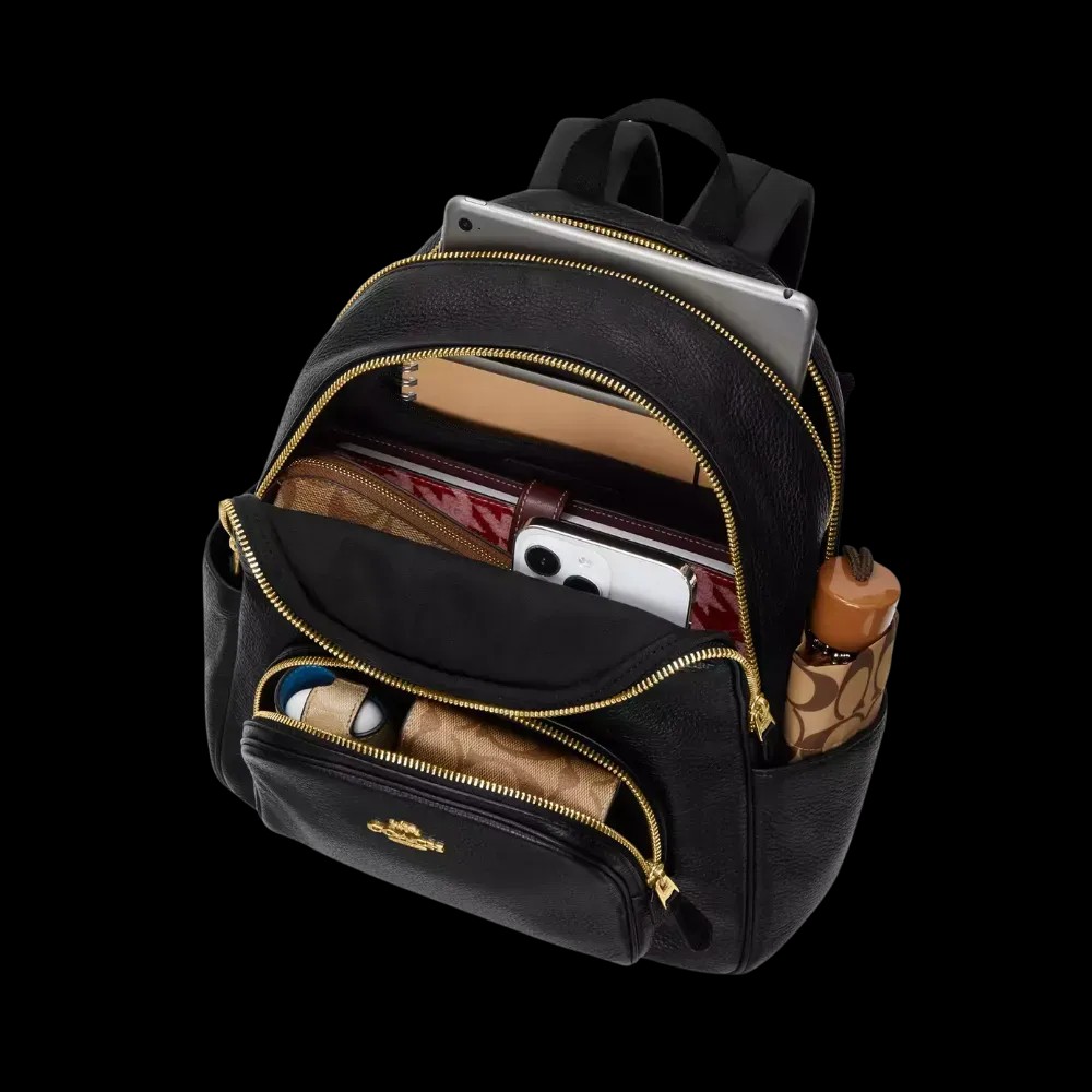 Coach Court Backpack In Signature Canvas Denim Red - HypeFly India View 5