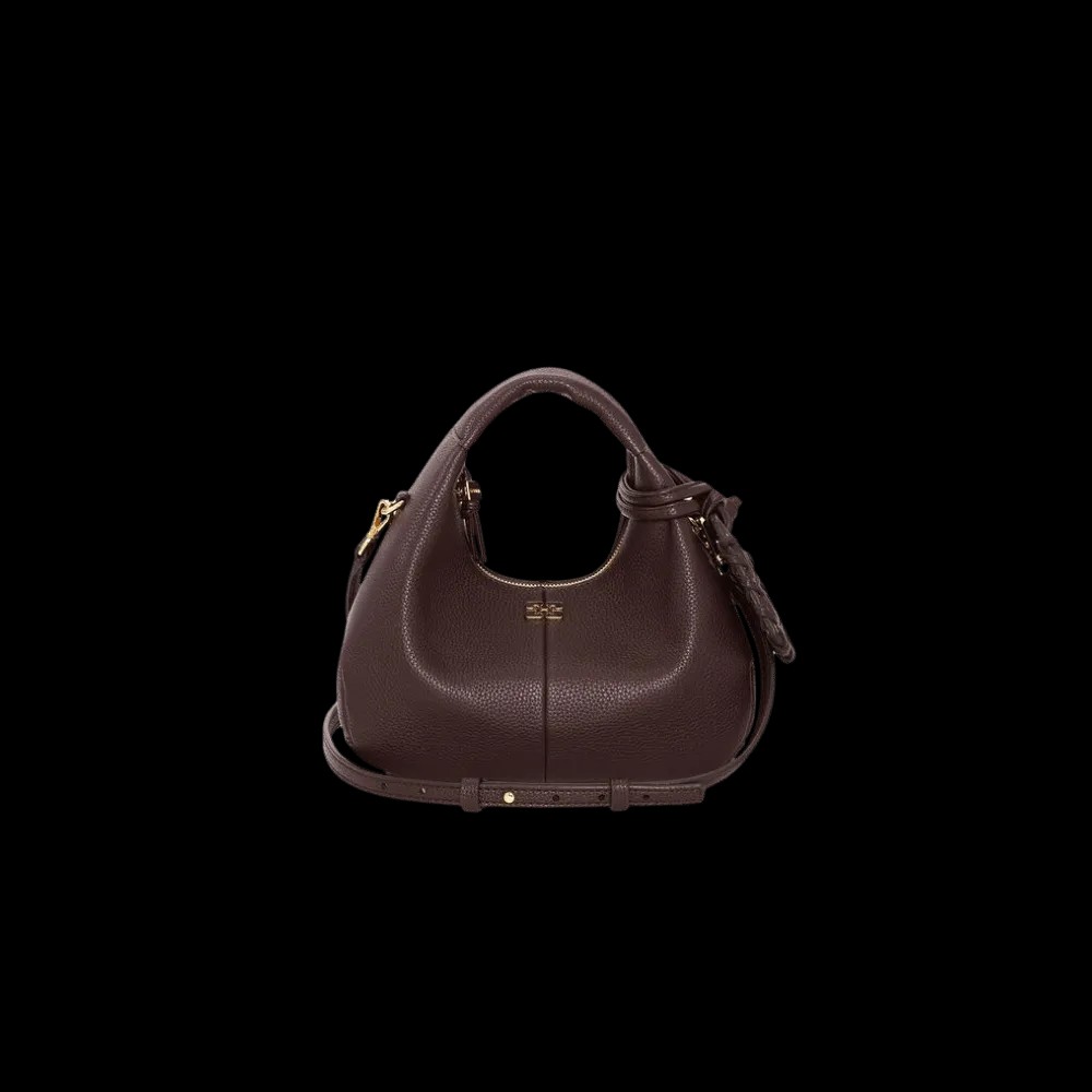 Ganni Brown Mini Hobo Bag - HypeFly India View 1
