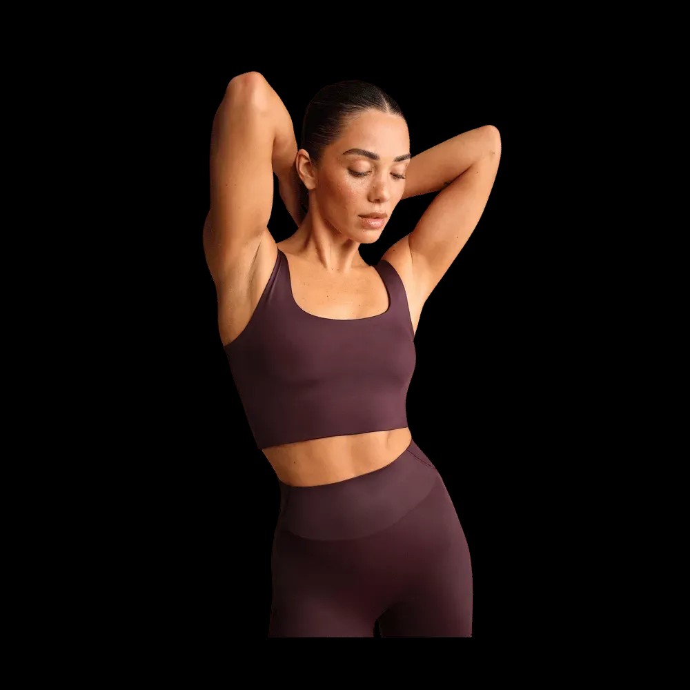 Nike x Skims Shine Women's Scoop-Neck Bra Top CURRANT - HypeFly India View 1