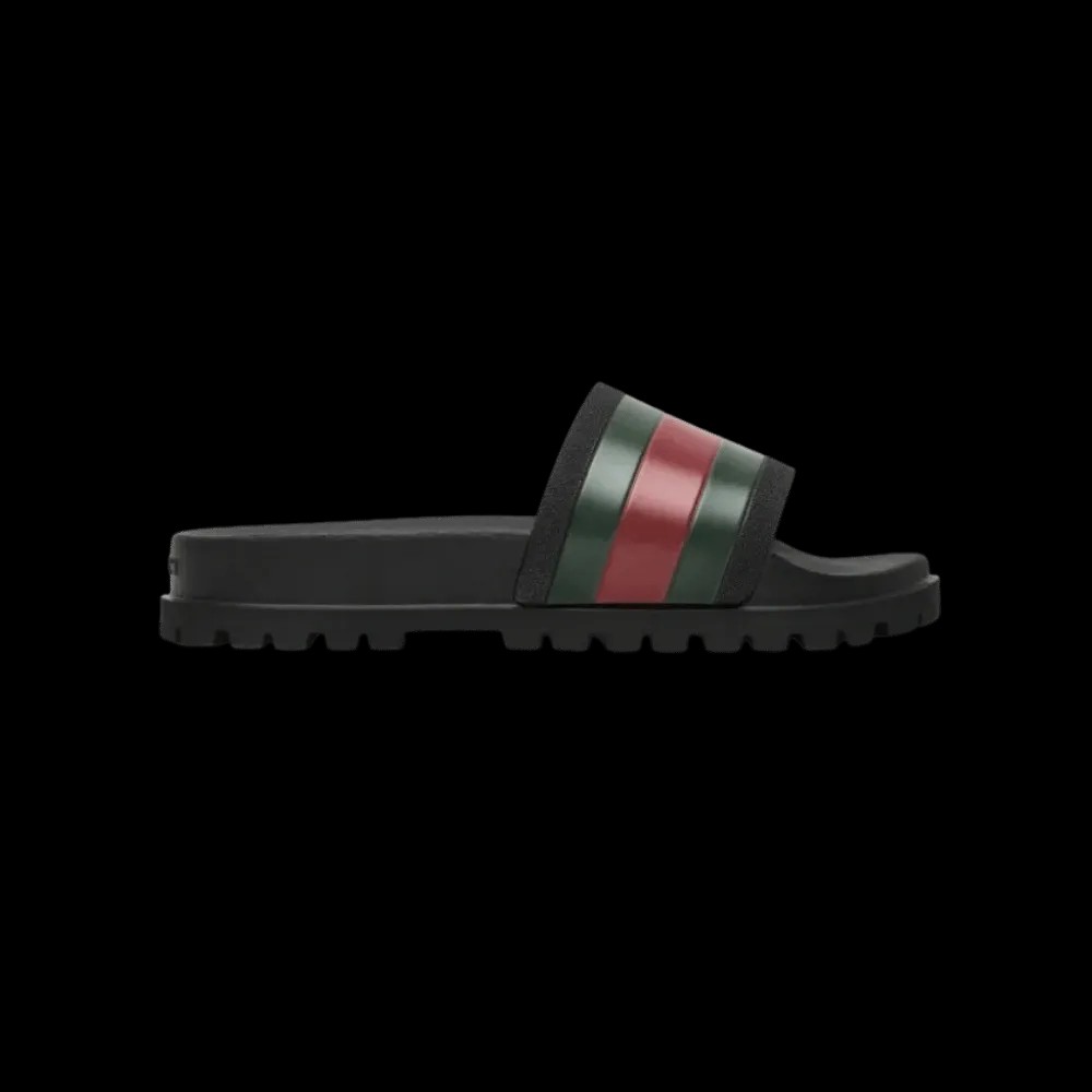 GUCCI WEB SLIDE SANDAL BLACK - HypeFly India View 1