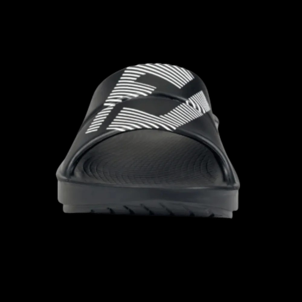 Oofos FJ X OOFOS Men's OOahh Sport Slide Sandal - black - HypeFly India View 5