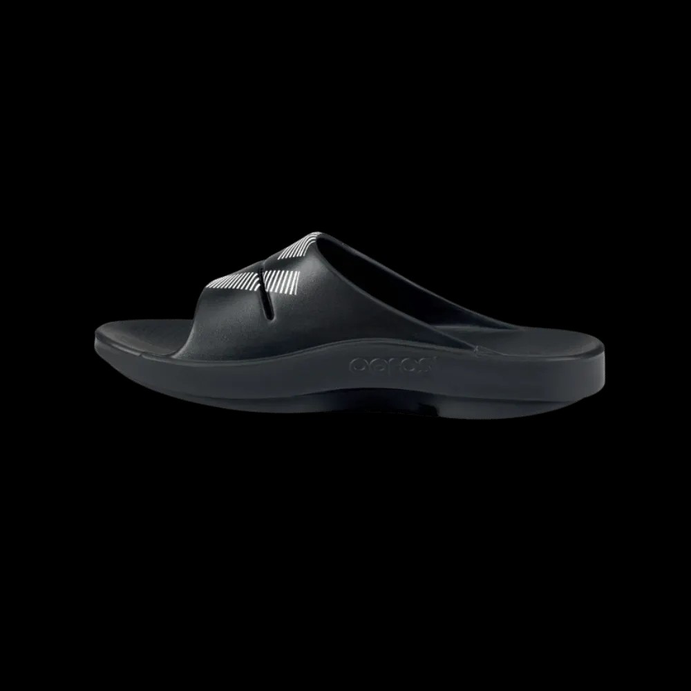 Oofos FJ X OOFOS Men's OOahh Sport Slide Sandal - black - HypeFly India View 2