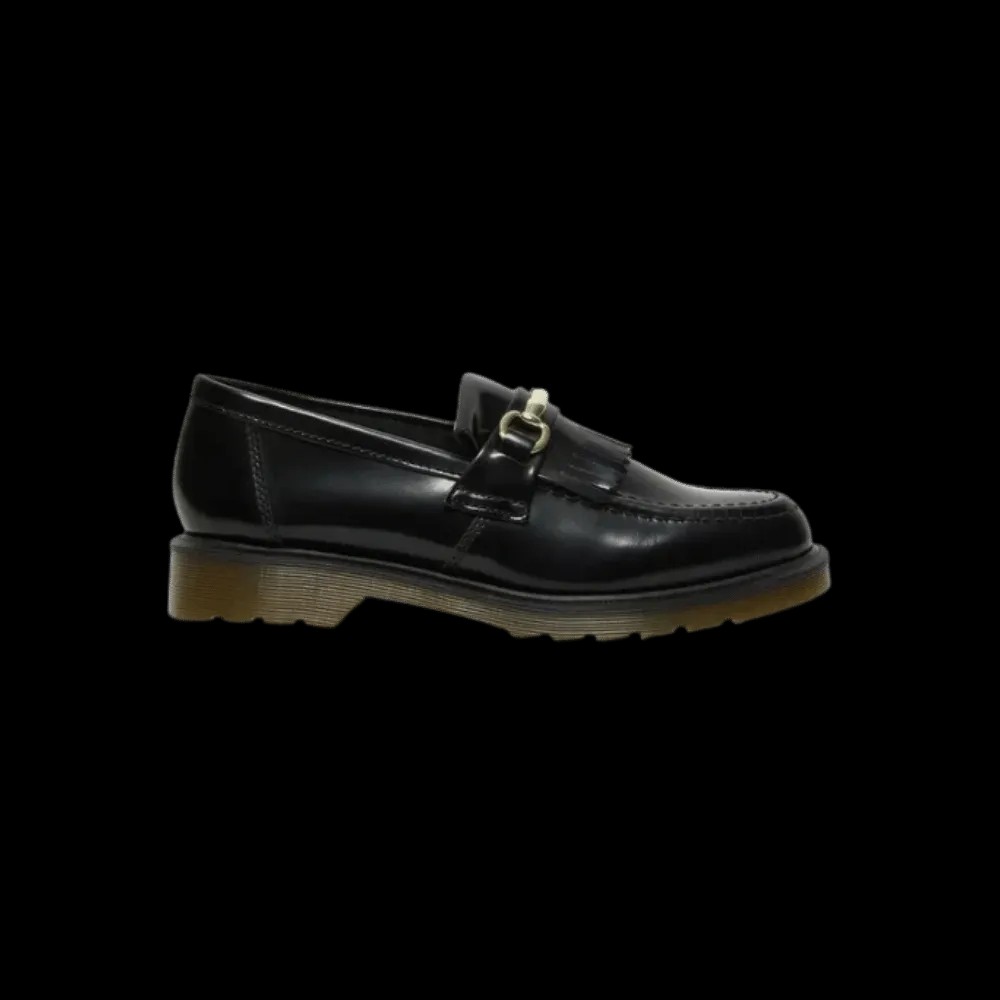 Dr Martens Snaffle Smooth Leather Kiltie Loafers Black  - HypeFly India View 1