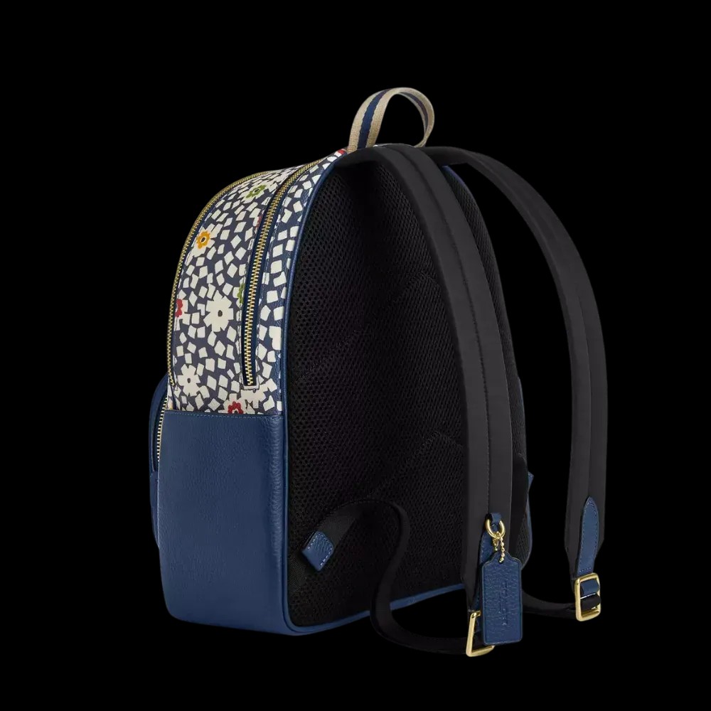 Coach Court Backpack With Floral Print Deep Blue - HypeFly India View 2