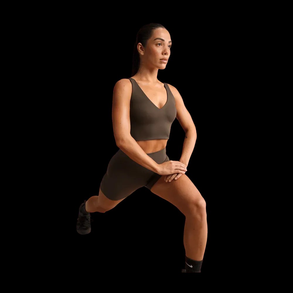 Nike X Skims Matte Women's V-Neck Long-Line Bra DARK SEPIA - HypeFly India View 3