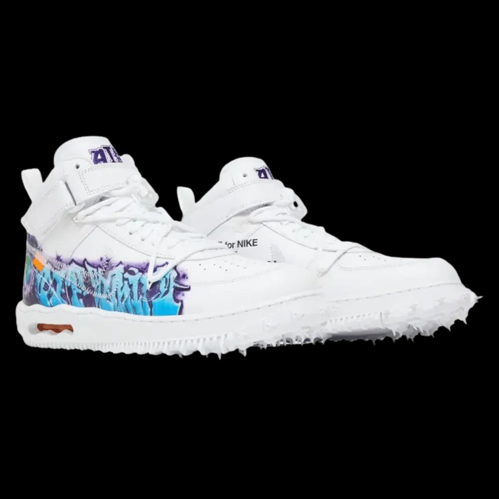 Off-White x Air Force 1 Mid SP Leather 'Graffiti' - HypeFly India View 3
