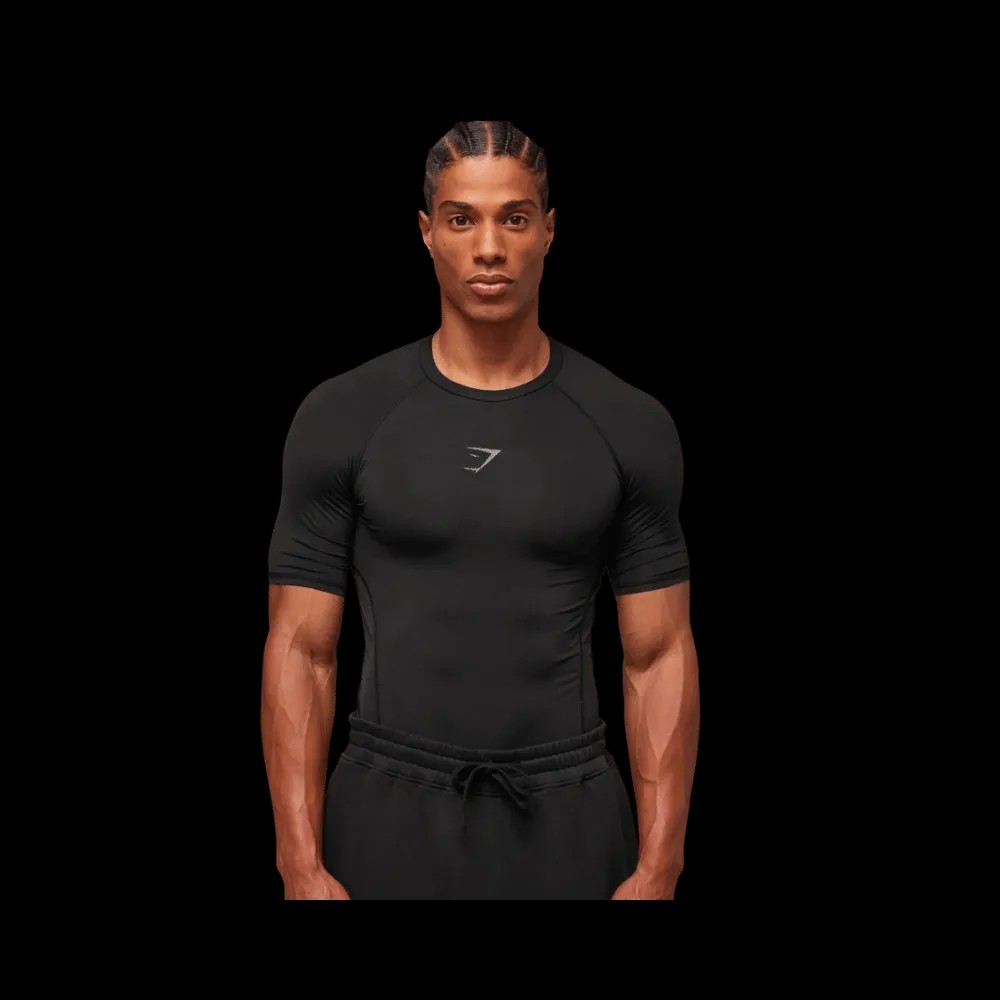 Gymshark Element Baselayer T-Shirt Black  - HypeFly India View 1