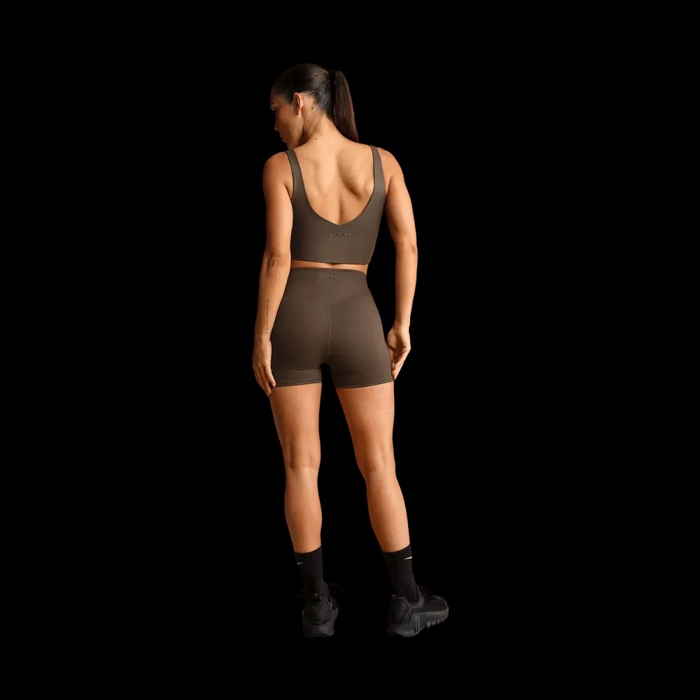 Nike X Skims Matte Women's V-Neck Long-Line Bra DARK SEPIA - HypeFly India View 2