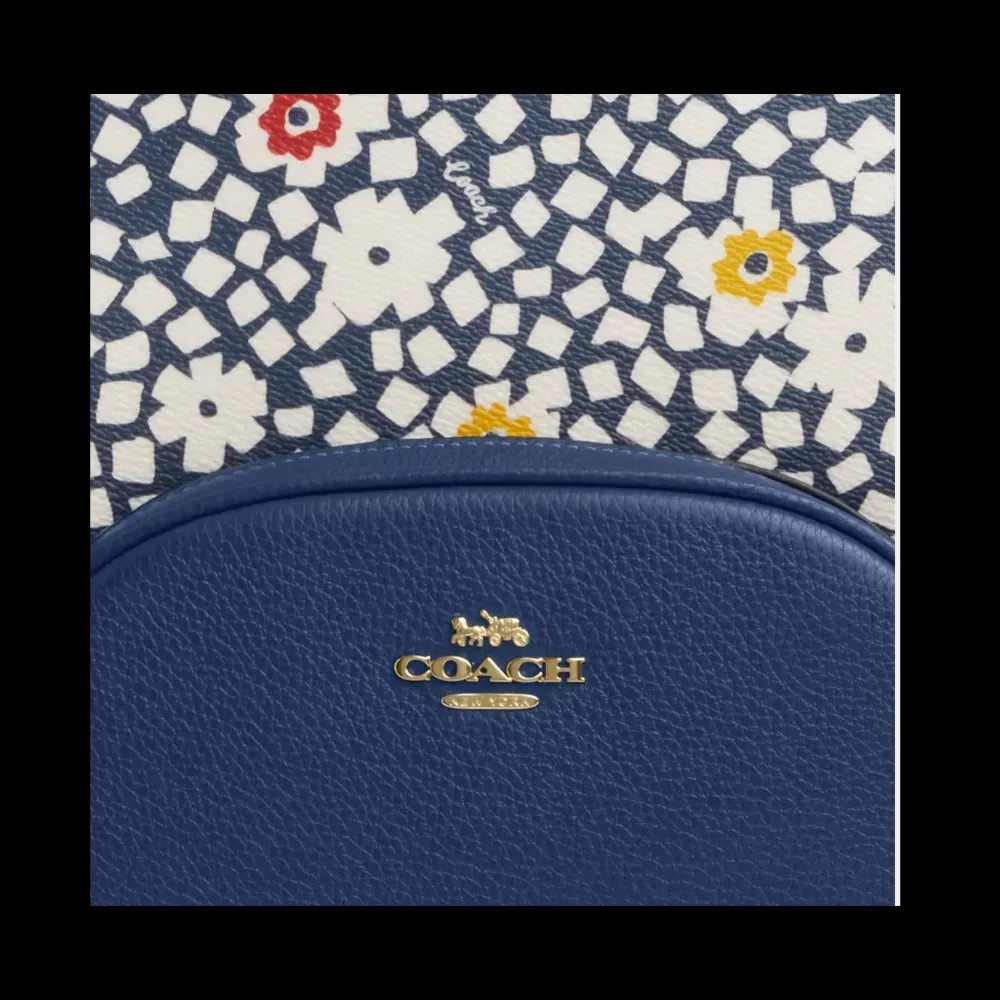 Coach Court Backpack With Floral Print Deep Blue - HypeFly India View 3