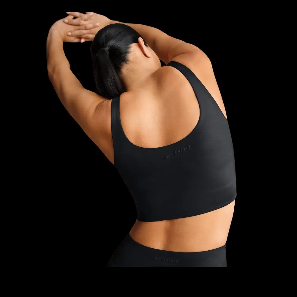 Nike x Skims Shine Women's Scoop-Neck Bra Top Obsedian - HypeFly India View 3