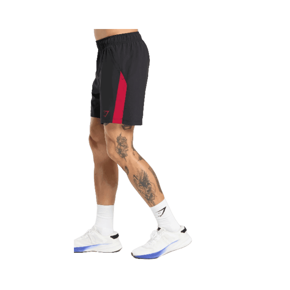 Gymshark Sport 7" Short Black/Conditioning Red - HypeFly India View 2