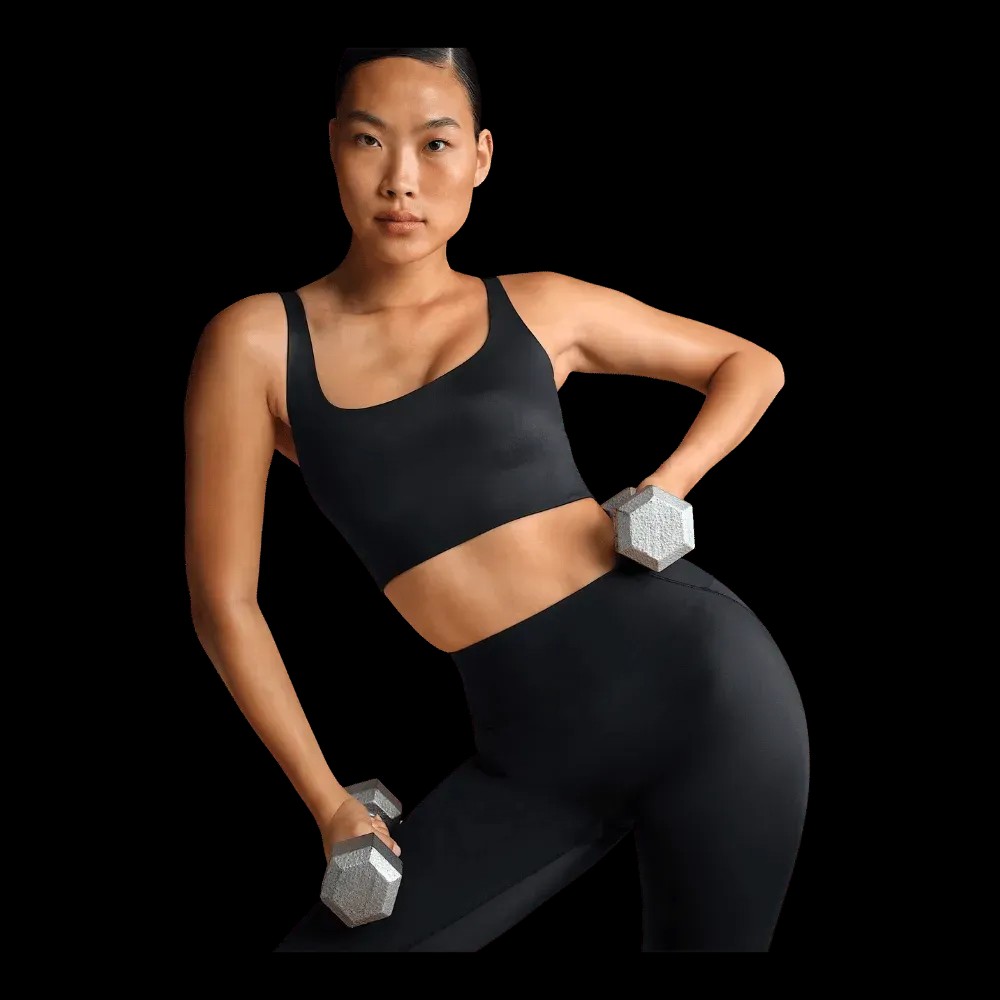 Nike x Skims Shine Women's Scoop-Neck Bra Top Obsedian - HypeFly India View 5