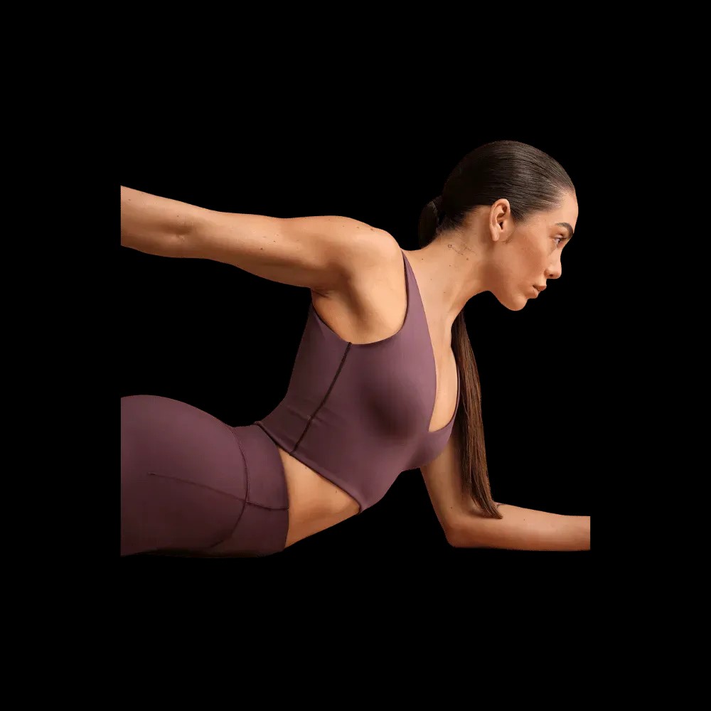 Nike X Skims Matte Women's V-Neck Long-Line Bra CURRANT - HypeFly India View 3