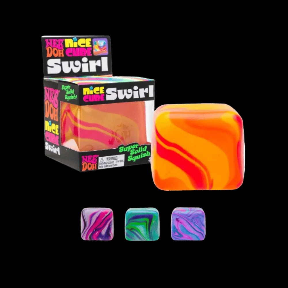 NeeDoh Jumbo Swirl Nice Berg Squishy Fidget Toy 3x Lot Orange/Blue/Purple - HypeFly India View 2