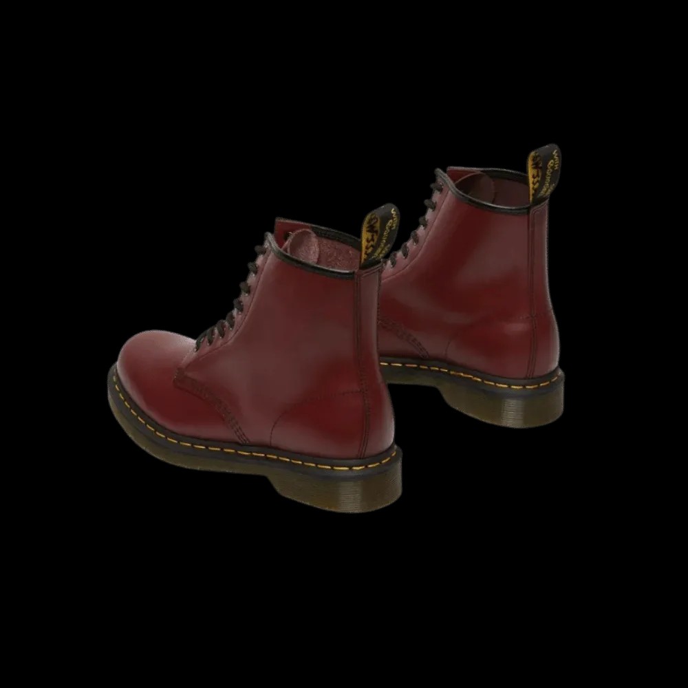 Dr Martens 1460 Smooth Leather Lace Up Boots Cherry Red  - HypeFly India View 2