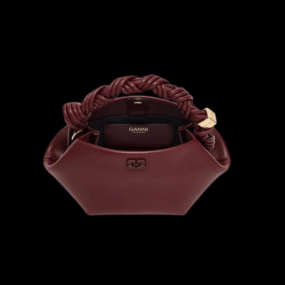 Ganni Burgundy Mini Bou Bag - HypeFly India View 2