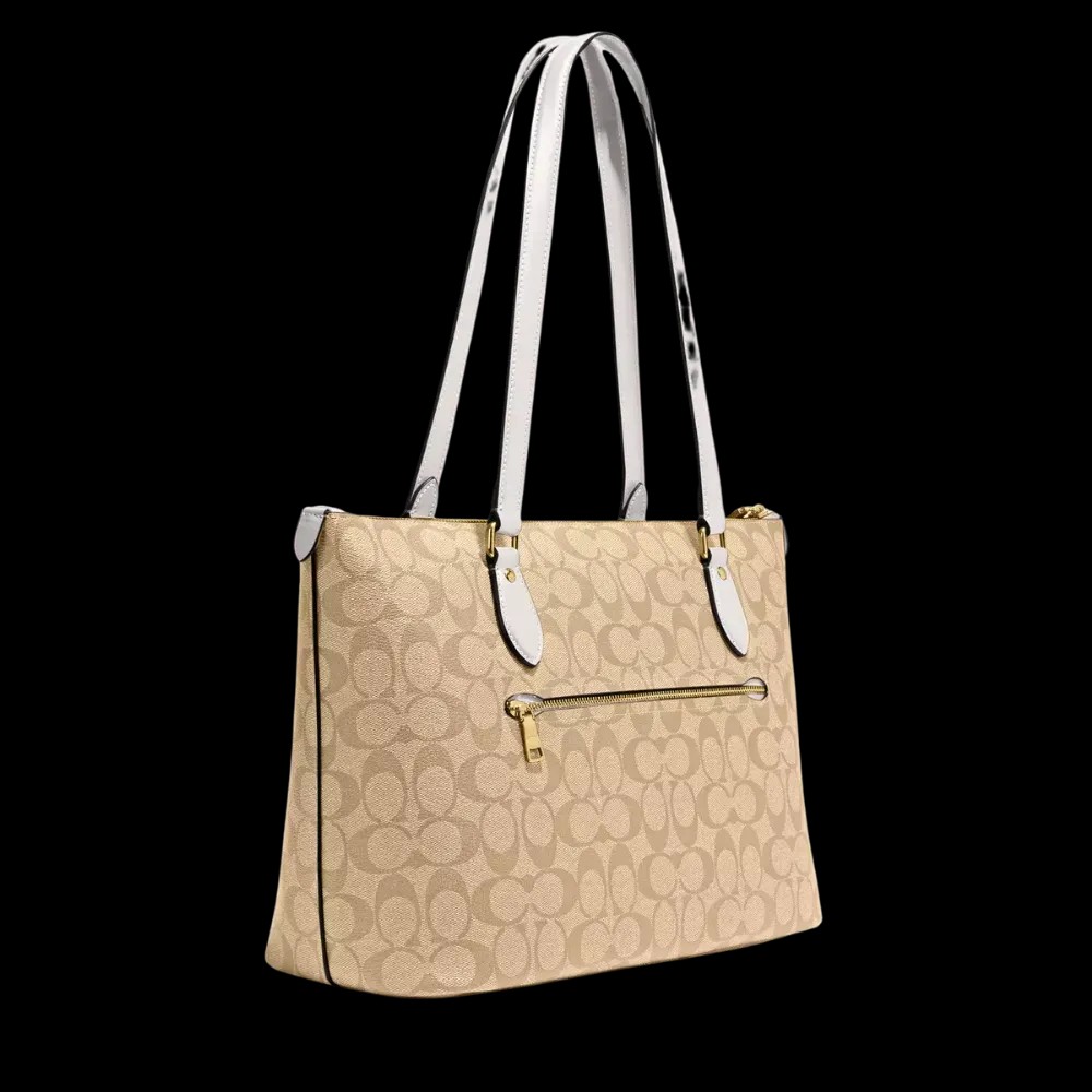 Coach Gallery Tote Bag In Signature Canvas Light Khaki Chalk - HypeFly India View 4