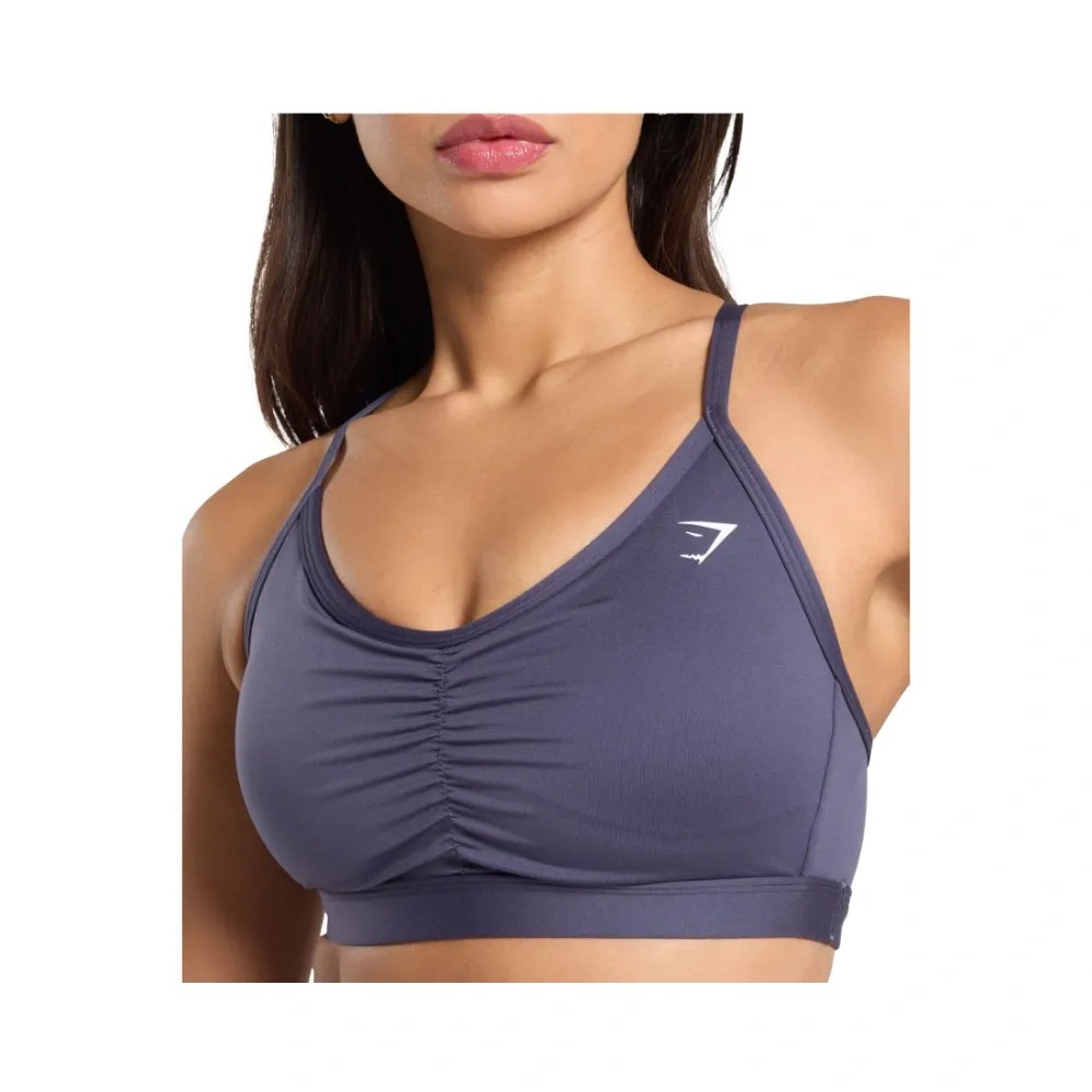 Gymshark Ruched Sports Bra - Medium Support Weighted Purple - HypeFly India View 3