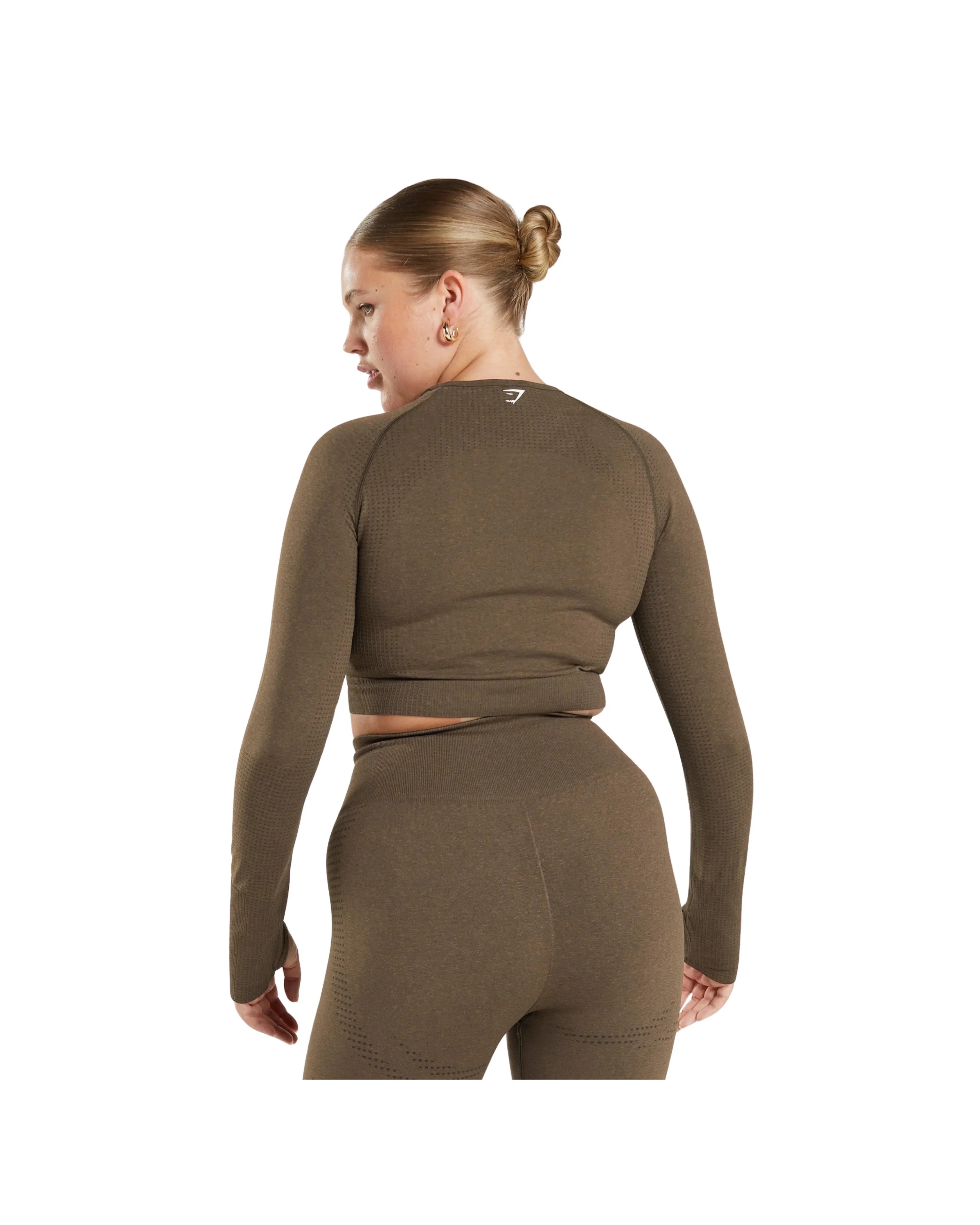 Gymshark Vital Crop Top Celeste Espresso Marl - HypeFly India View 3