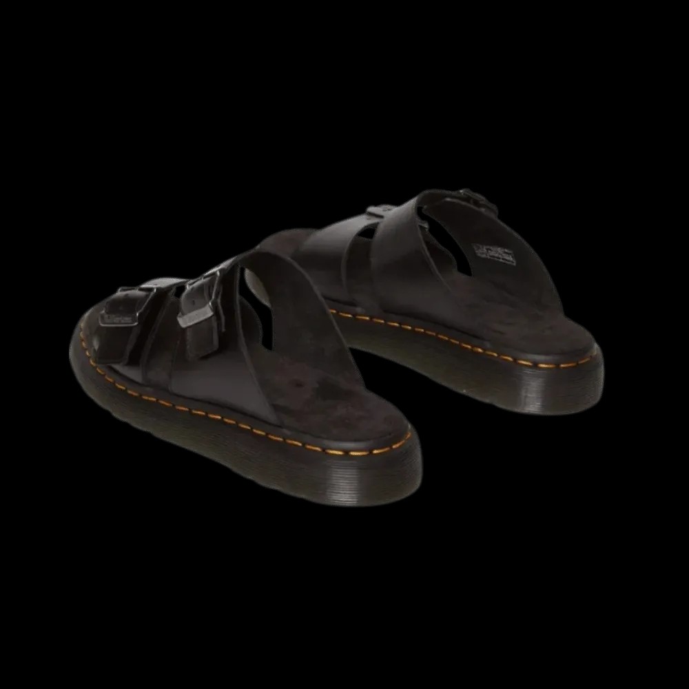 Dr Martens Josef Analine Leather Buckle Slide Sandals Black - HypeFly India View 3