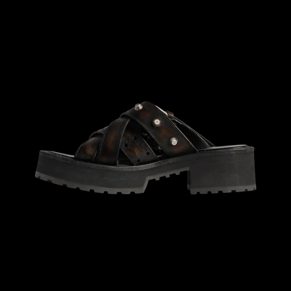 Balenciaga Venom Open Mule In Brown - HypeFly India View 3