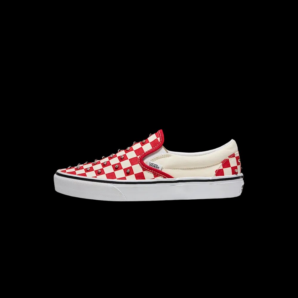 Vans Classic Slip-On Checkerboard Shoe Racing Red - HypeFly India View 2