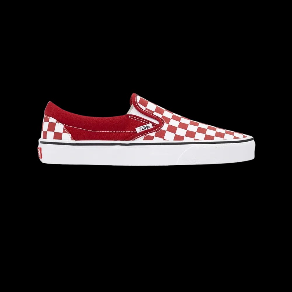 Vans Classic Slip-On Checkerboard Shoe Chili Pepper Red  - HypeFly India View 1