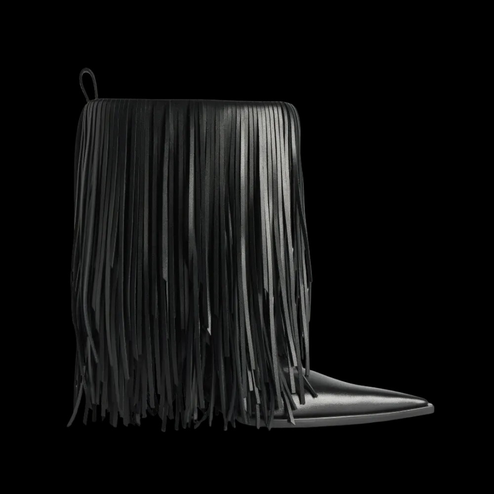 Balenciaga Avenue Fringe Bootie In Black - HypeFly India View 1