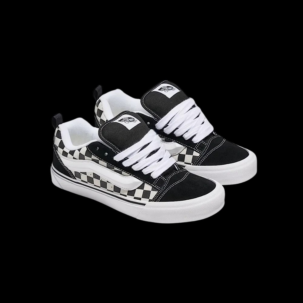 Vans Knu Skool Checkerboard Shoe Black And White - HypeFly India View 5