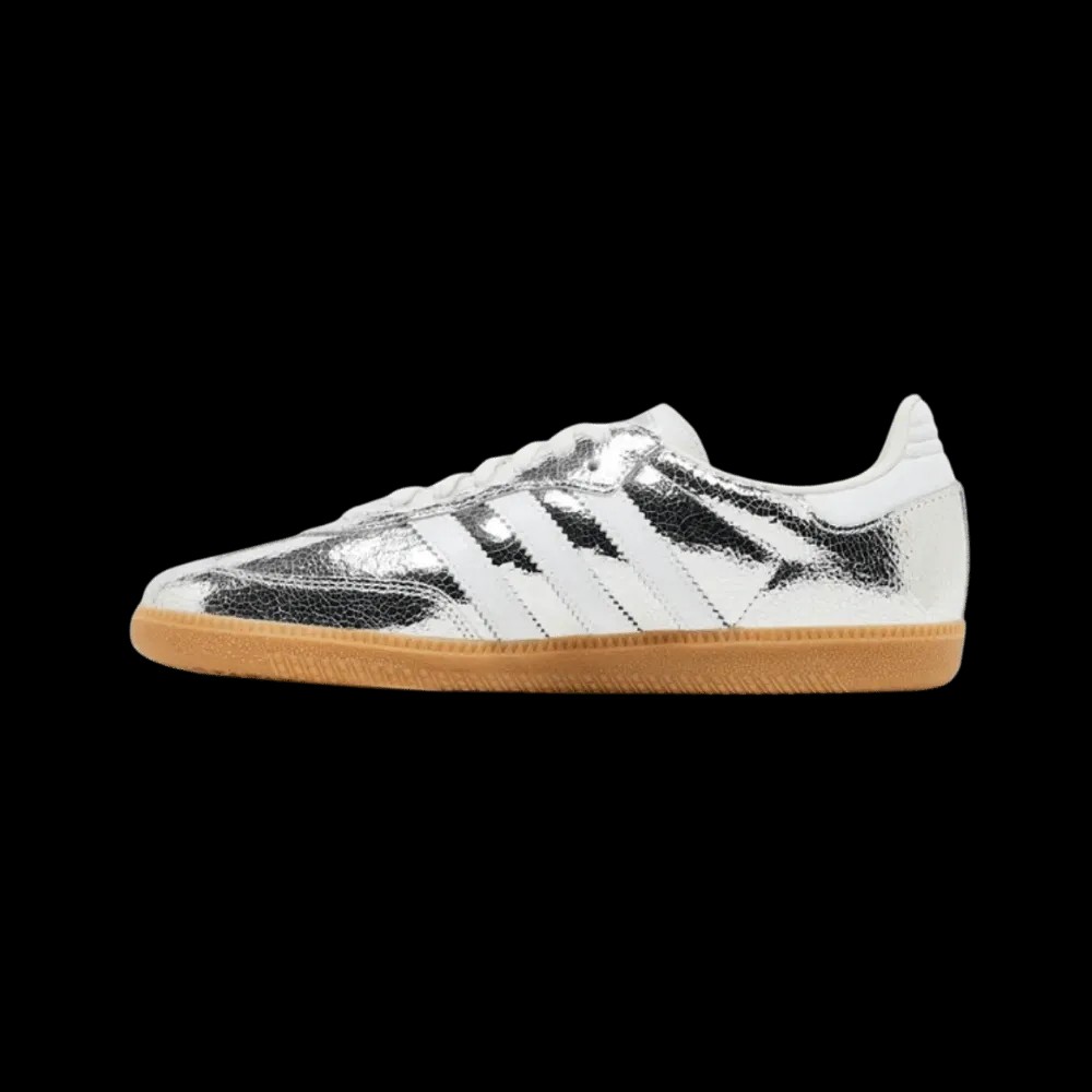 Samba OG 'Silver Metallic Cracked Leather' - HypeFly India View 4