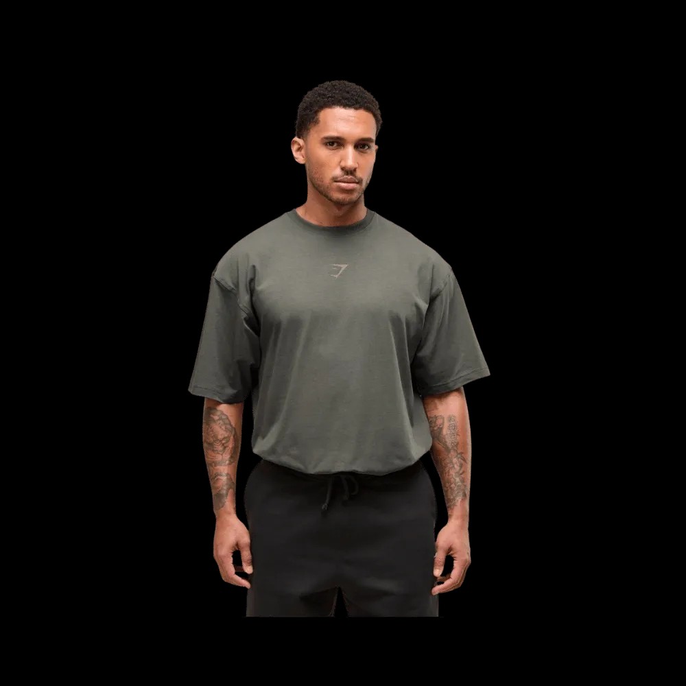 Gymshark Power T-Shirt Oversized Fit Strength Green - HypeFly India View 4