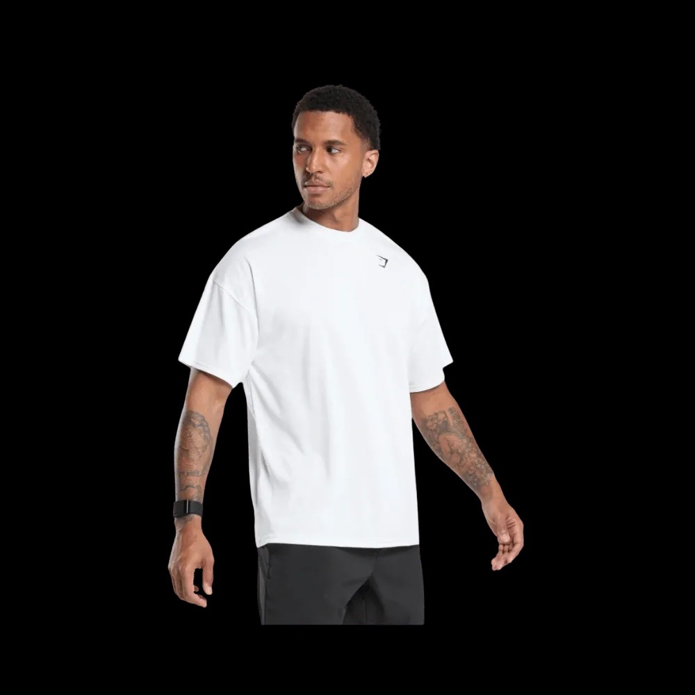 Gymshark Oversized Performance T-Shirt White - HypeFly India View 3