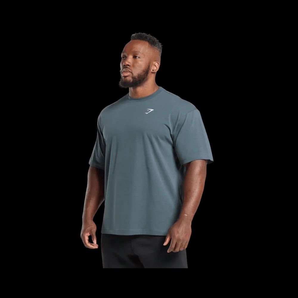 Gymshark Essential Oversized T-Shirt Titanium Blue - HypeFly India View 3