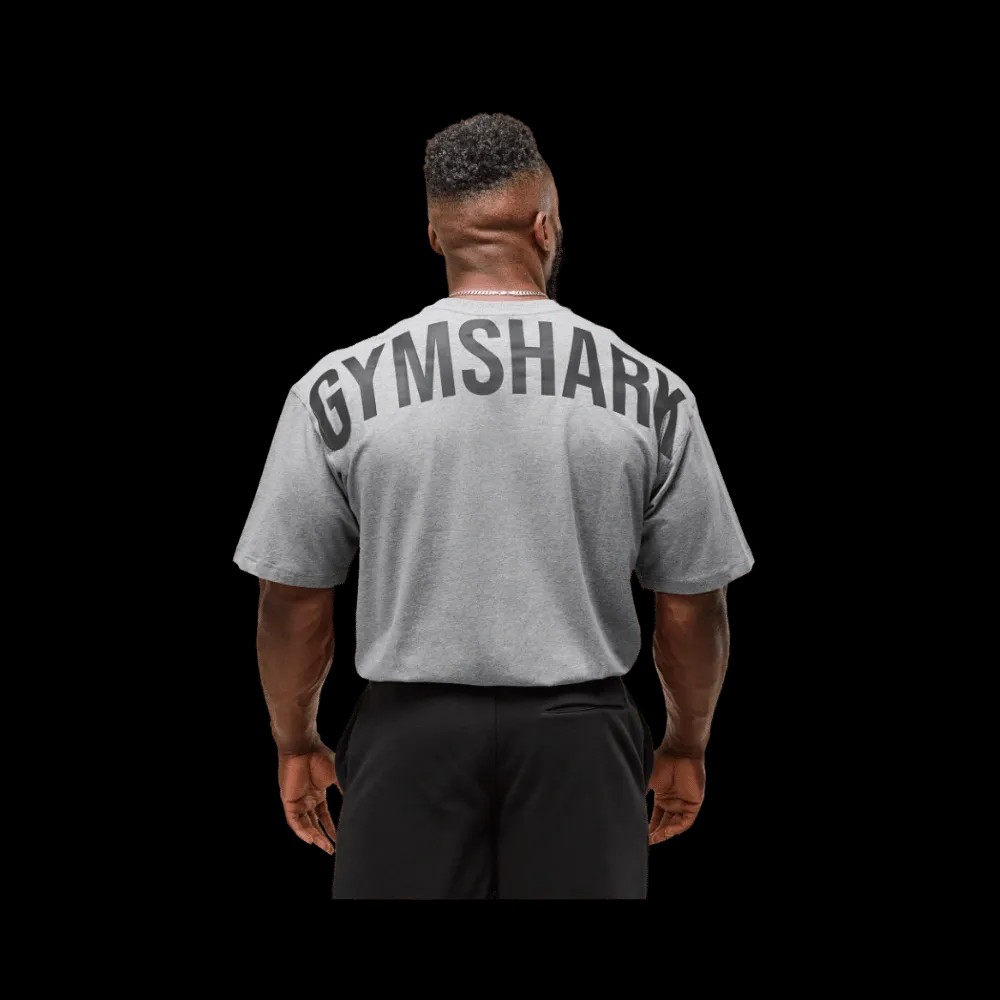 Gymshark Power T-Shirt Oversized Fit Charcoal Core Marl/Black - HypeFly India View 1
