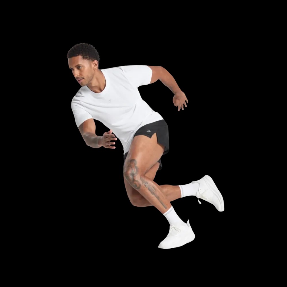 Gymshark Running T Shirt Slim Fit White - HypeFly India View 2