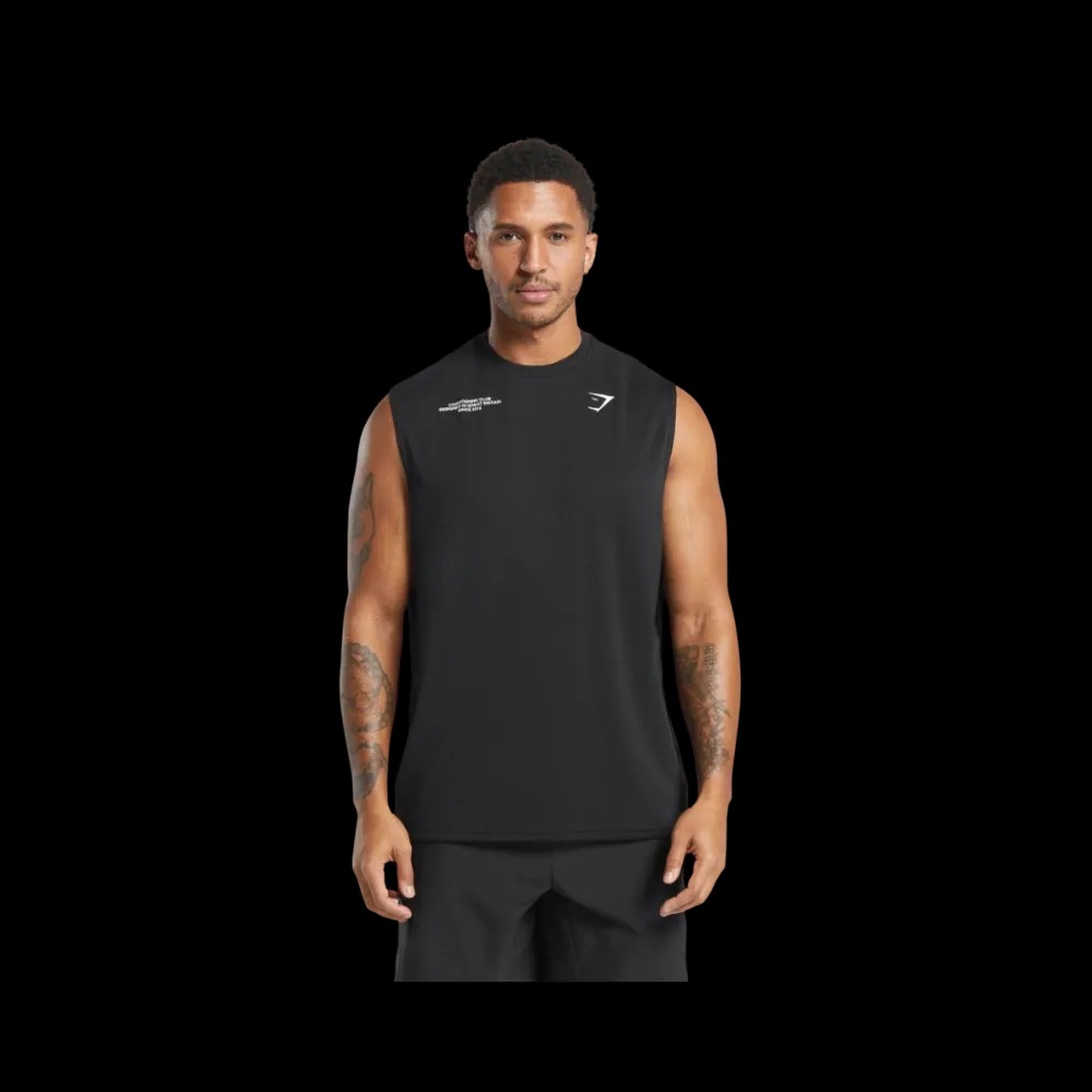 Gymshark Conditioning Club Tank Oversized Fit Black - HypeFly India View 2