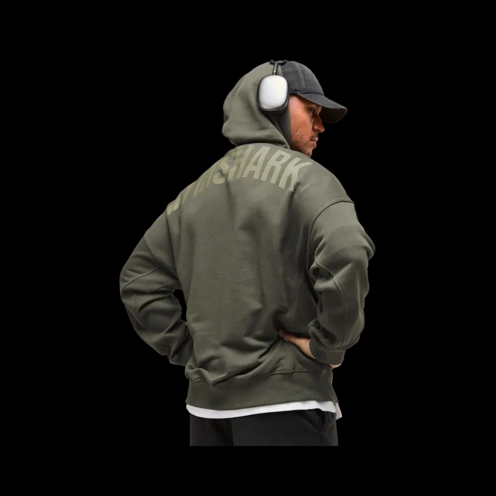 Gymshark Power Hoodie Oversized Fit Strength Green - HypeFly India View 4