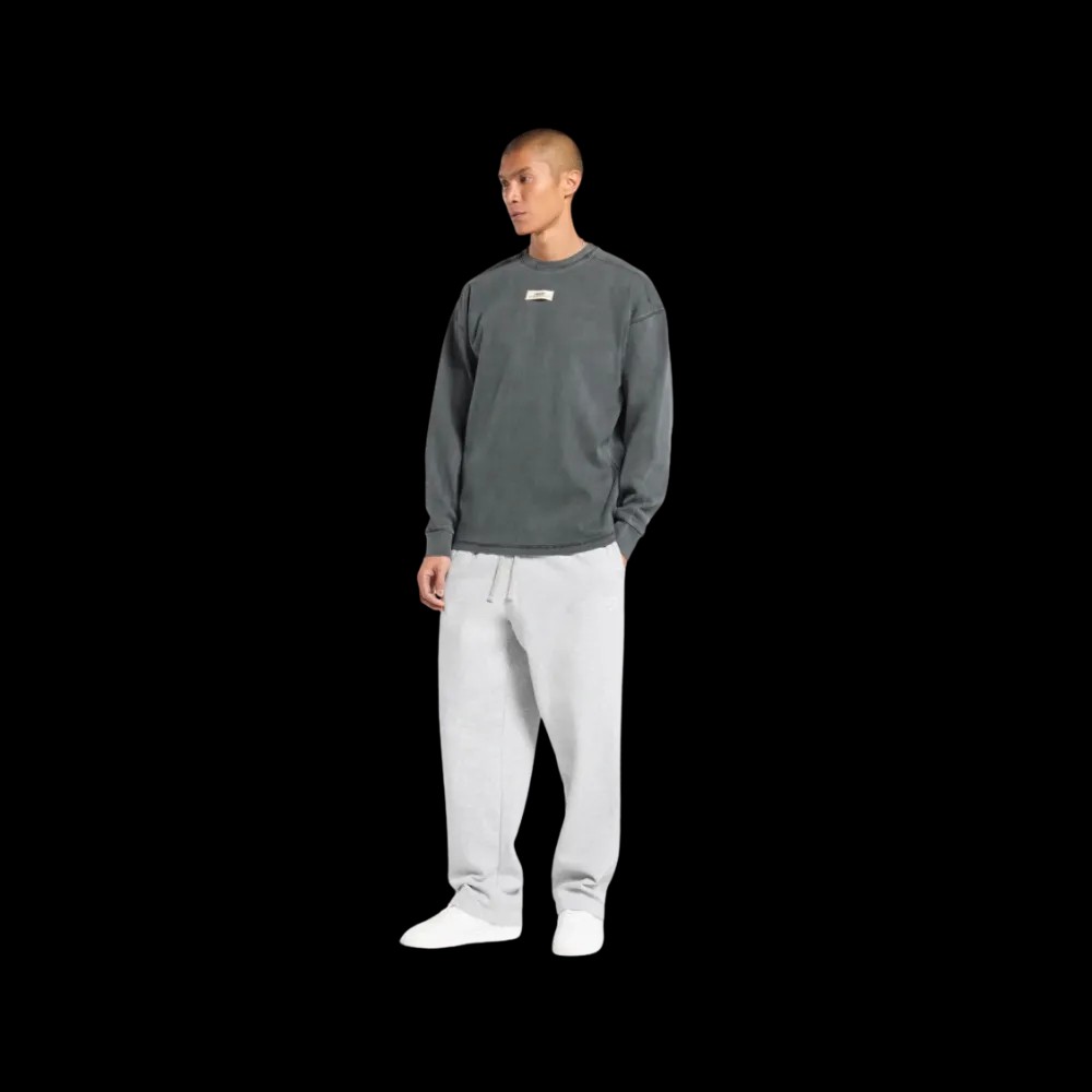 Gymshark Heavyweight Rib Crew Oversized Fit Asphalt Grey - HypeFly India View 2