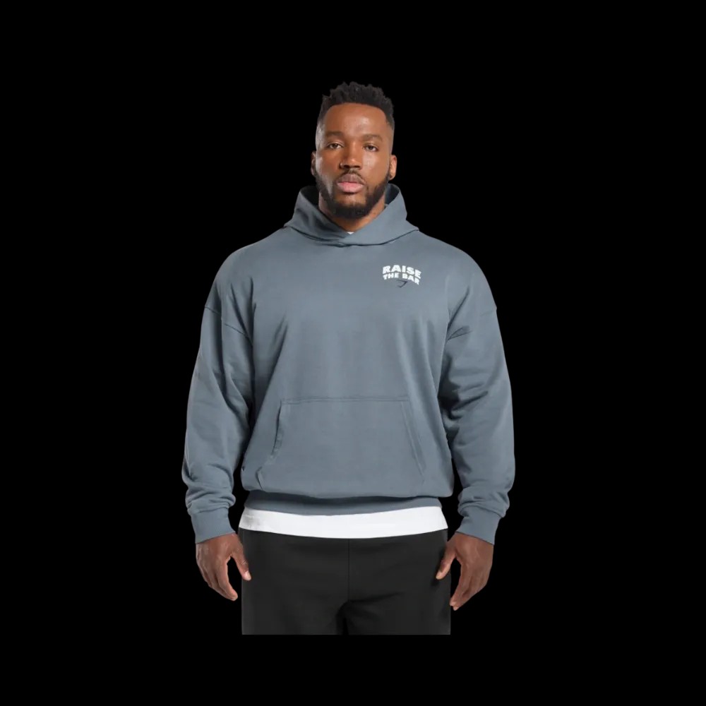 Gymshark Raise the Bar Hoodie Extreme Oversized Fit Iron Blue - HypeFly India View 1