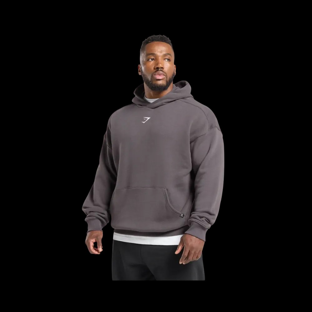 Gymshark Strength Department Animal Oversized Hoodie Greyed Purple - HypeFly India View 5