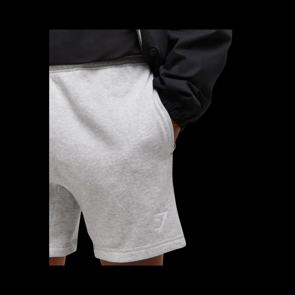 Gymshark Crest 7" Shorts Slim Fit Light Grey Marl - HypeFly India View 5