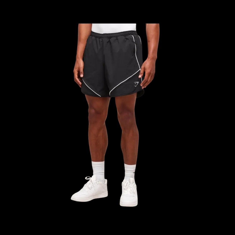 Gymshark Retro Shorts Regular Fit Black - HypeFly India View 4