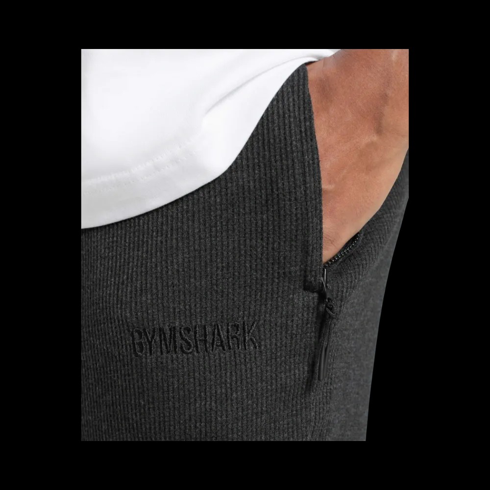 Gymshark Waffle Shorts Oversized Fit Black - HypeFly India View 4