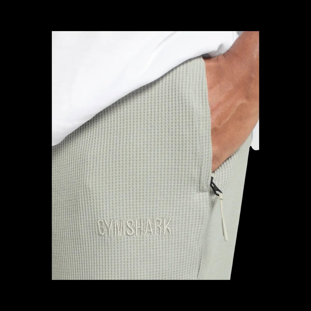 Gymshark Waffle Shorts Oversized Fit Stone Grey - HypeFly India View 5